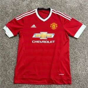 Adidas Red and White Manchester United Jersey 2015-2016